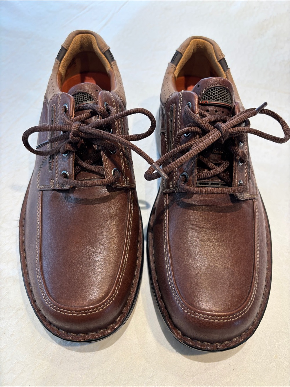 Clarks Men's Brown Leather Lace-Up Casual Loafers